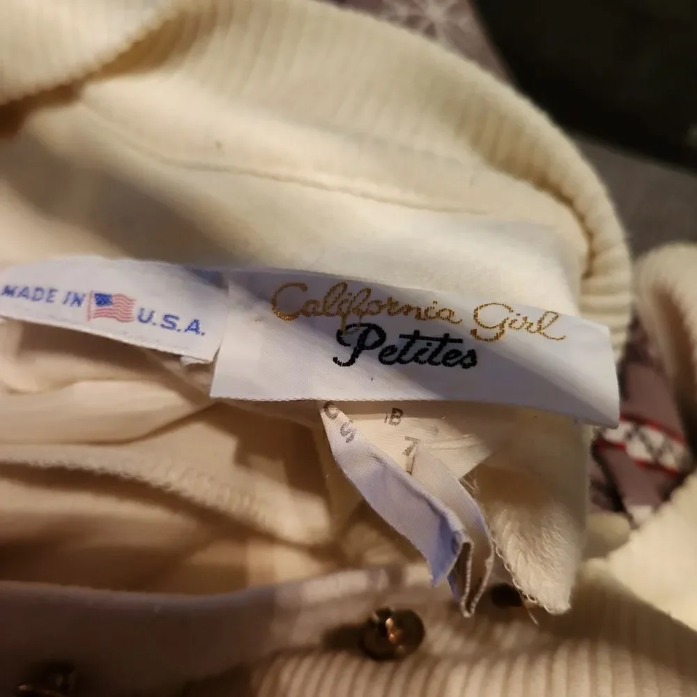 Vintage California Girl Beige Midi Dress Size 4
